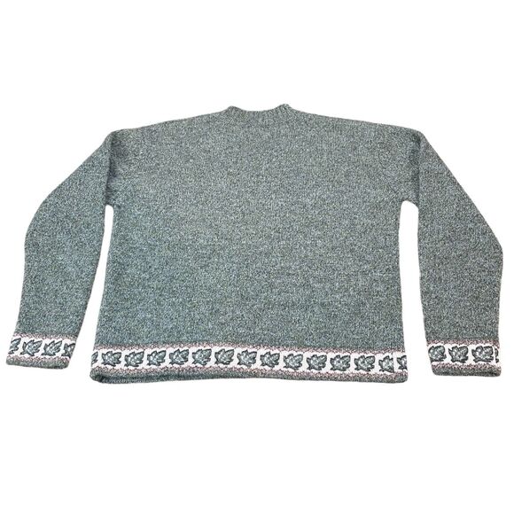 Vintage Woolrich Womens * M-L Gray Knit Wool V Neck Ivy Trim Pullover with FLAW - Picture 12 of 13